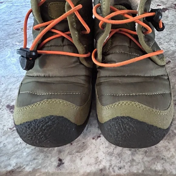 Keen Kids Howser II Waterproof Olive and Orange Boots - Picture 7 of 10